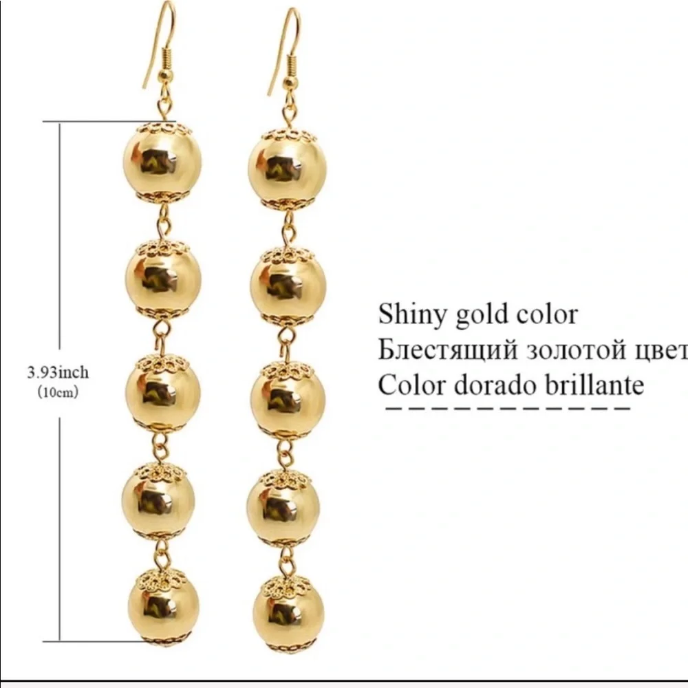 Gold Tiered Ball Earrings